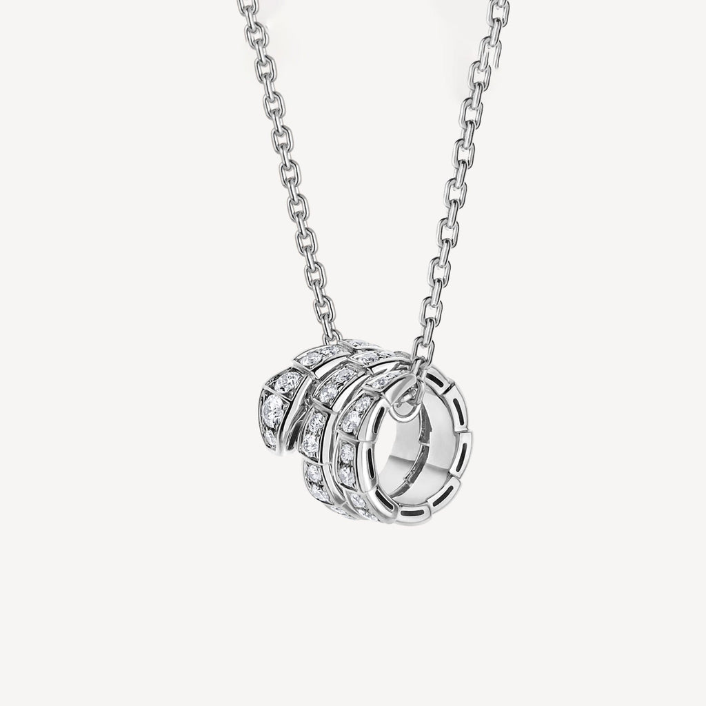 18K BVLGARI Serpenti Viper Pave Diamonds Necklace
