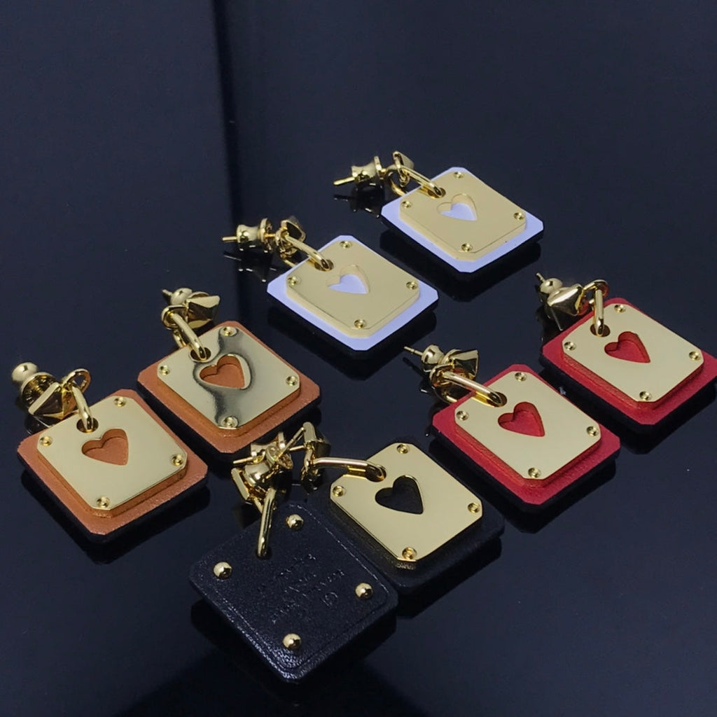 18K As De Celine White Hermes Earrings