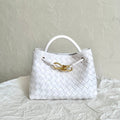 BOTTEGA VENETA SMALL ANDIAMO 25CM WHITE LAMBSKIN