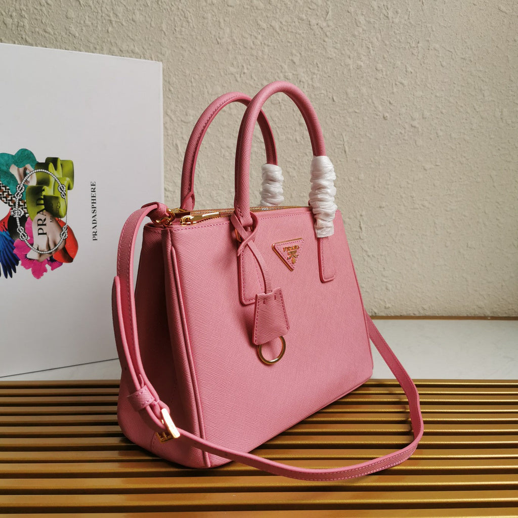 PRADA MEDIUM GALLERIA 28 PINK SAFFIANO LEATHER