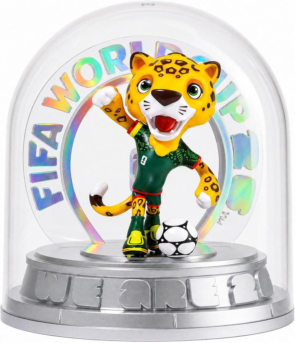 FIFA Official Licensed World Cup 2026 Mexico Mascot Zayu the Jaguar 10.3" Display Statue with Acrylic Dome – Custom Laser Engraved Text & Logo, Personalized Gift for Soccer Fans (Zayu)