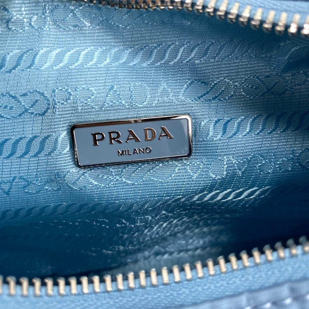 PRADA HOBO 22 BAG IN CERULEAN BLUE RE-NYLON