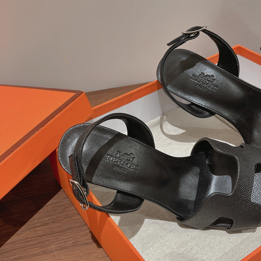 HERMES SLINGBACK SANDAL ETERNITE 105 BLACK LAMBSKIN