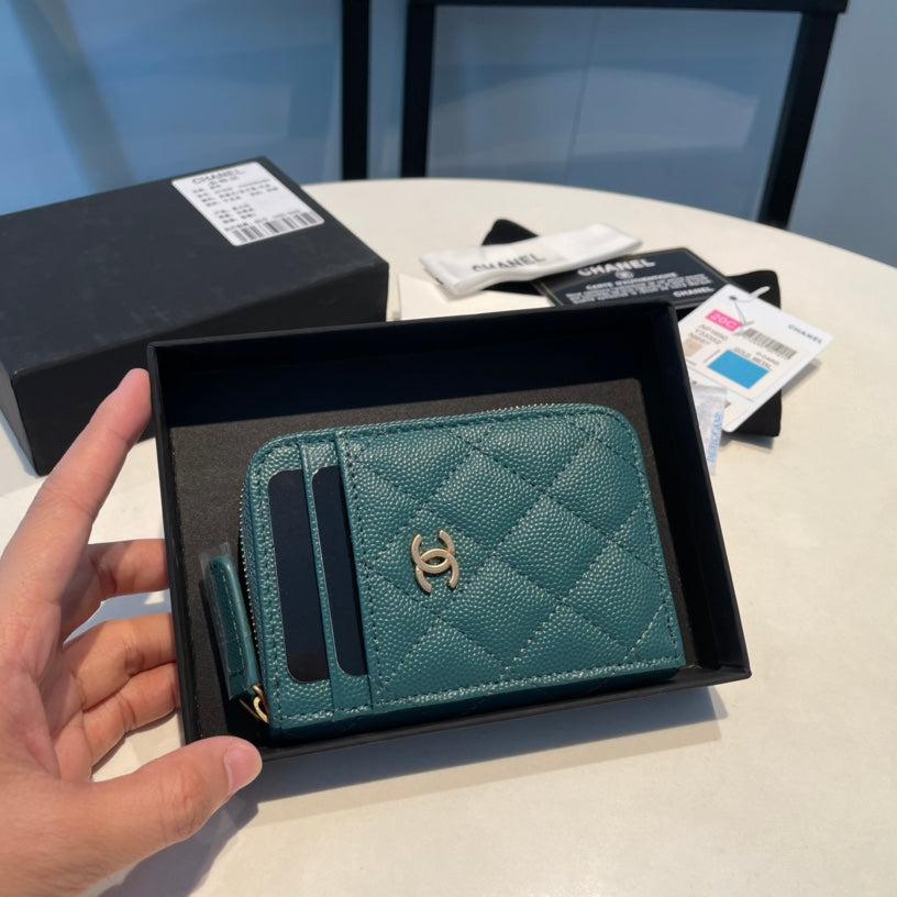 CHANEL ZIPPED COIN PURSE 11 OCEAN GRAINED CALFSKIN