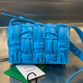 BOTTEGA VENETA MINI CASSETTE 19 IN SKY BLUE SOFT LAMBSKIN