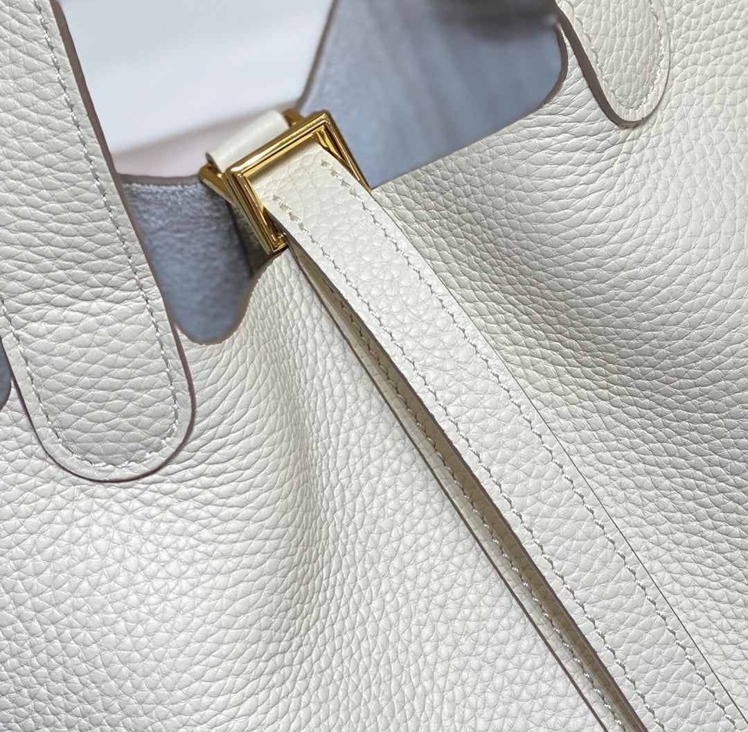 HERMES picotin lock 18 white-pearl togo ghw