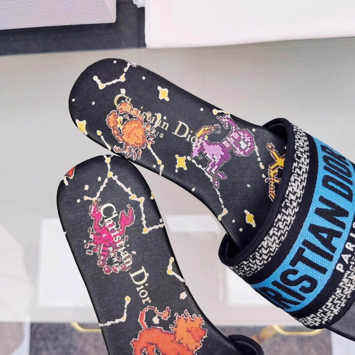 DIOR CD Mule Dway Slide 10mm Multi-motifs Style 77