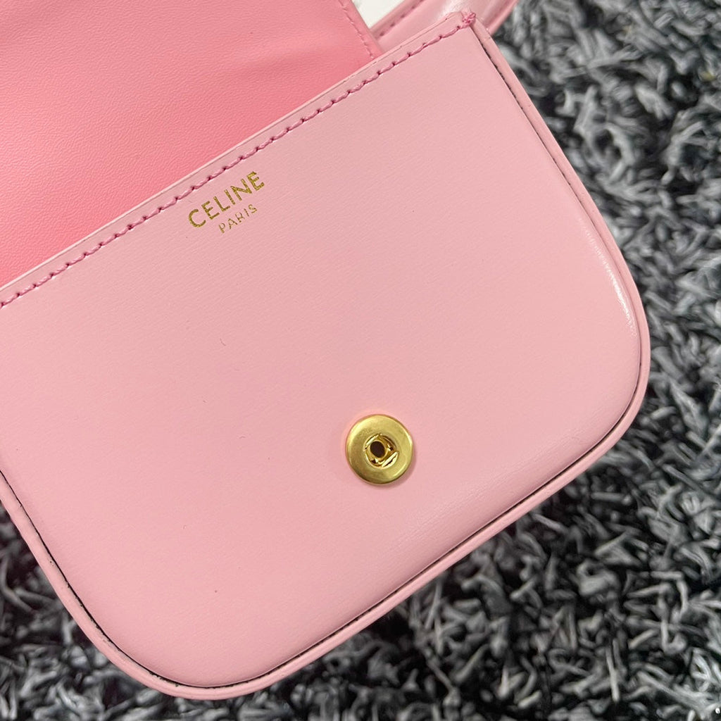 CELINE MINI TRIPHOME 11 WAIST BAG PINK PASTEL CALFSKIN