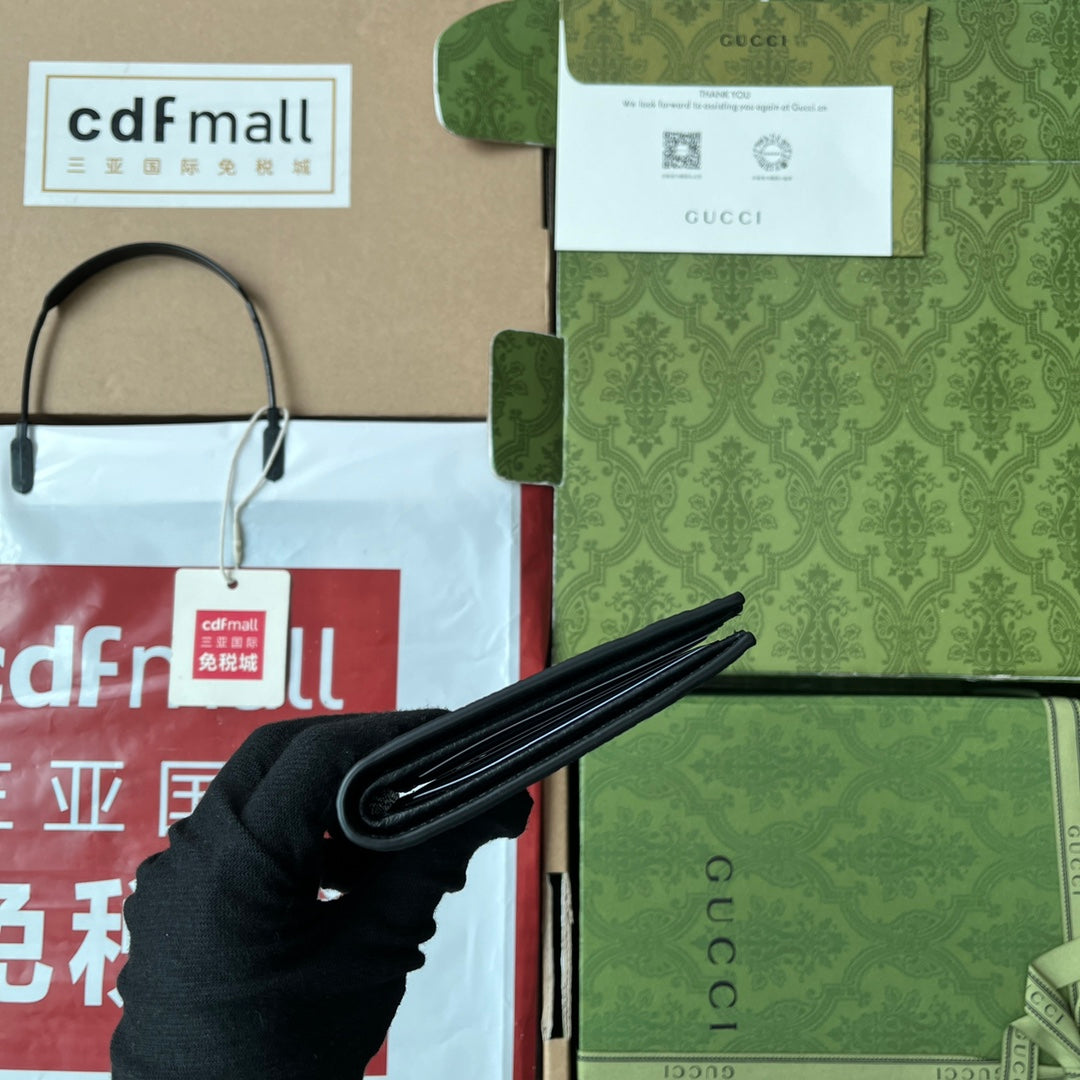 GUCCI WALLET 11 IN BLACK EMBOSSED CALFSKIN