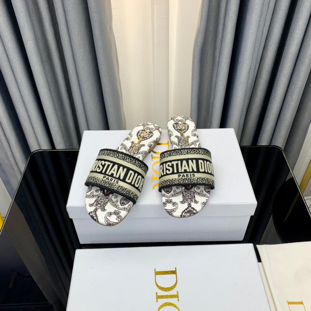 DIOR CD Mule Dway Slide 10mm Multi-motifs Style 58