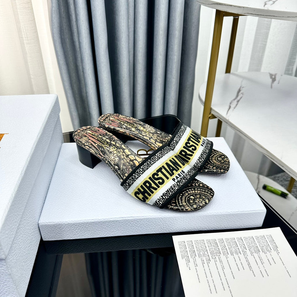DIOR CD Mule Dway Heeled Slide 45mm Style 60
