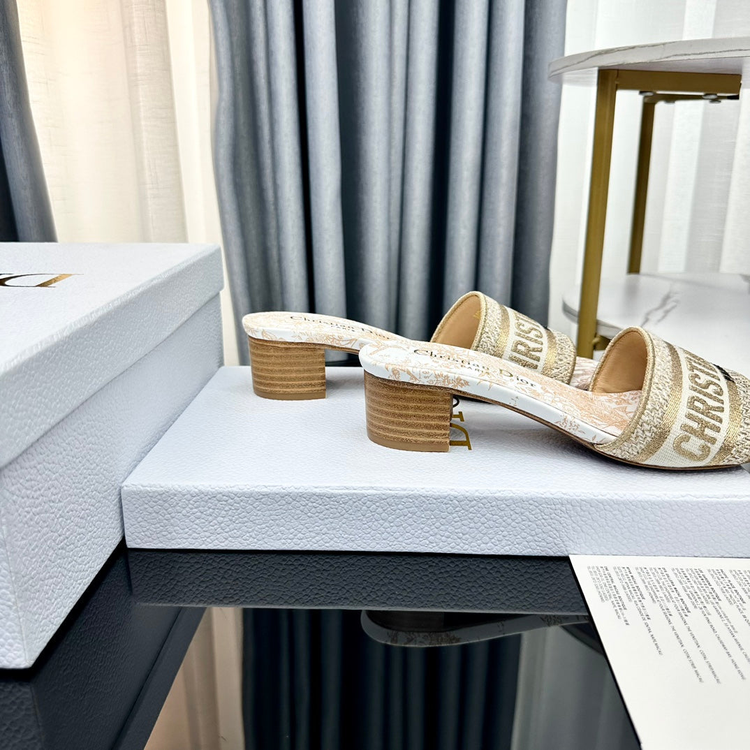DIOR CD Mule Dway Heeled Slide 45mm Style 83