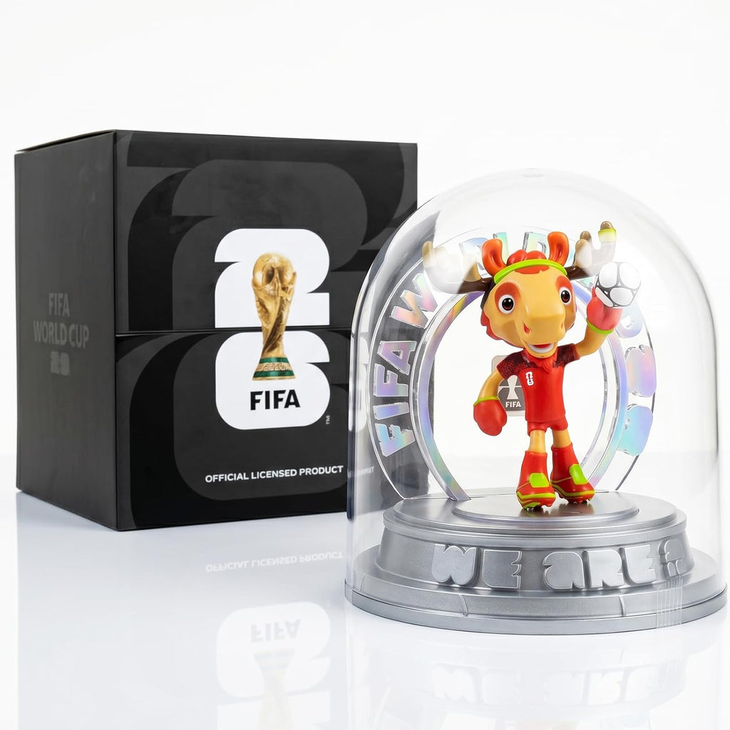 FIFA Official Licensed World Cup 2026 Canada Mascot Maple the Moose 10.3" Display Statue with Acrylic Dome – Custom Laser Engraved Text & Logo, Personalized Gift for Soccer Fans (Maple)