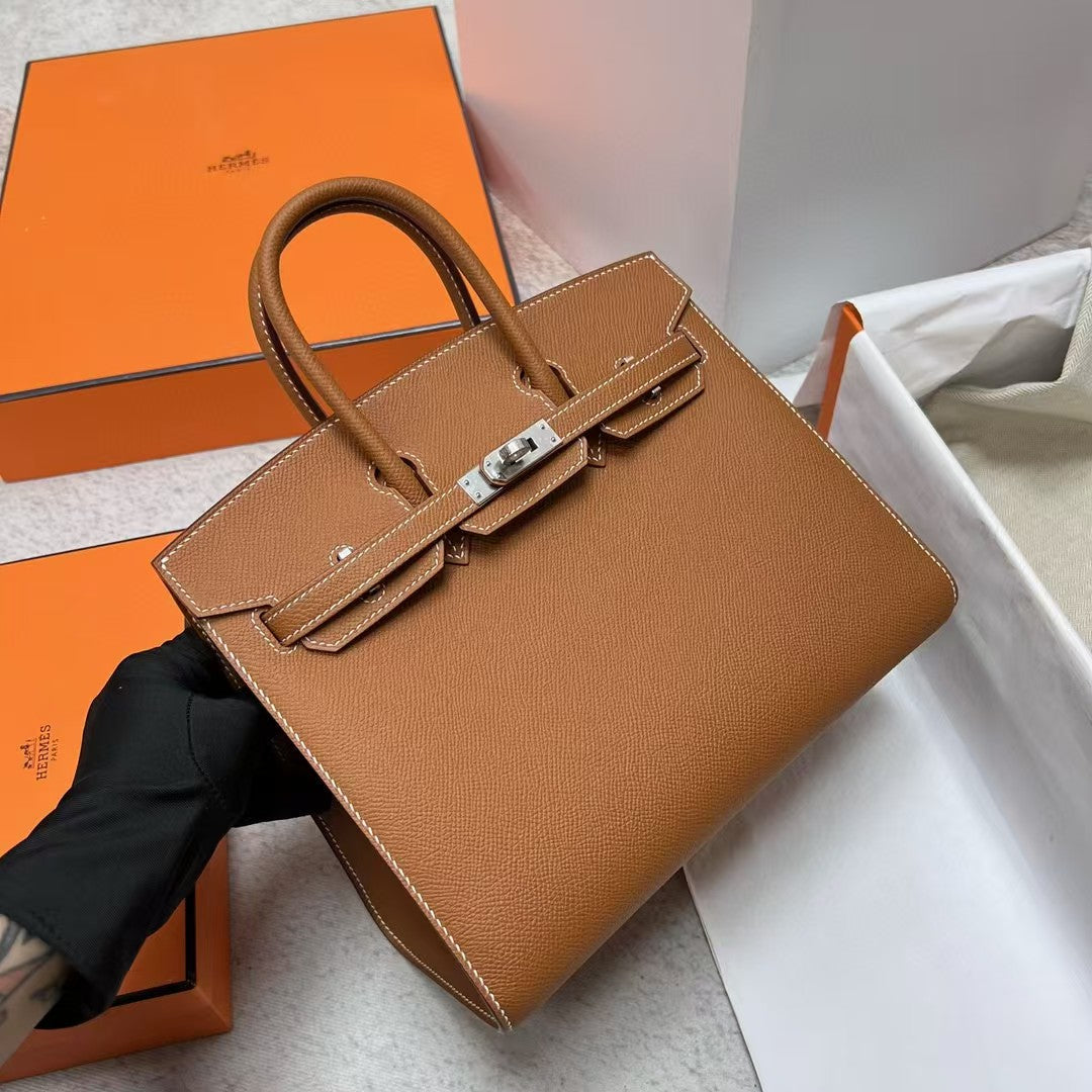 HERMES BIRKIN 25CM GOLD TOGO LEATHER SILVER HARDWARE