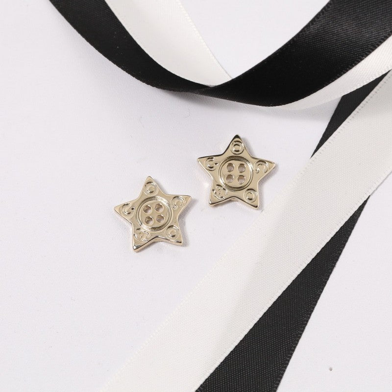 18K  Chanel Star Gold Earrings