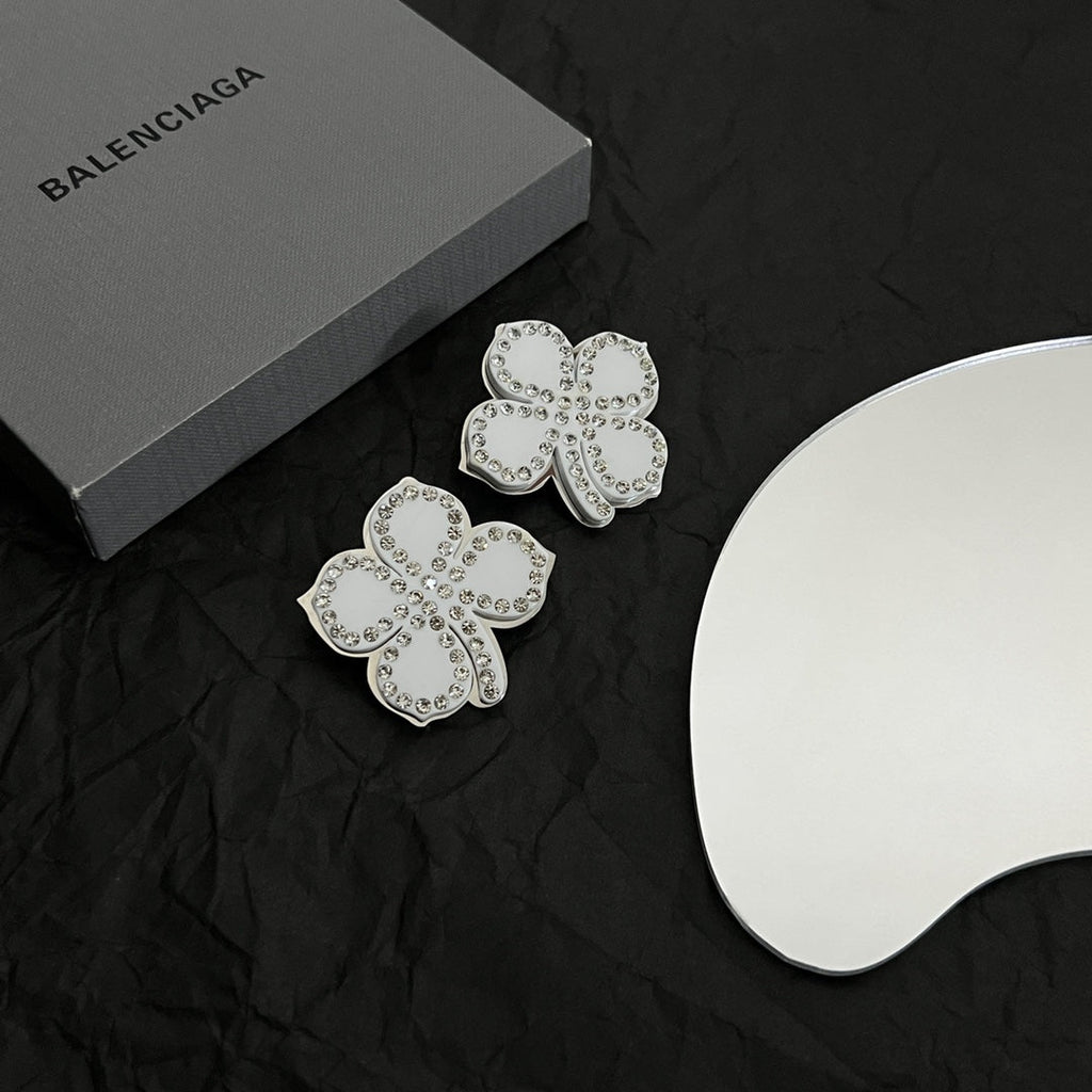 18K Balenciaga Flower Earrings