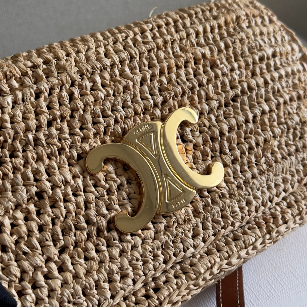 CELINE MULTIPOCHETTE BAG 23 IN BROWN RAFFIA