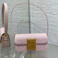 DIOR FLAP BAG 18 PALE PINK QUILTED ALLOVER CALFSKIN