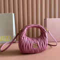 WANDER MATELASSÉ NAPPA MINI BAG 18 IN LIGHT PLUM LAMBSKIN