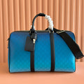 GUCCI CHROMA LARGE DUFFLE BAG 45 BLUE IN  MONOGRAM CANVAS