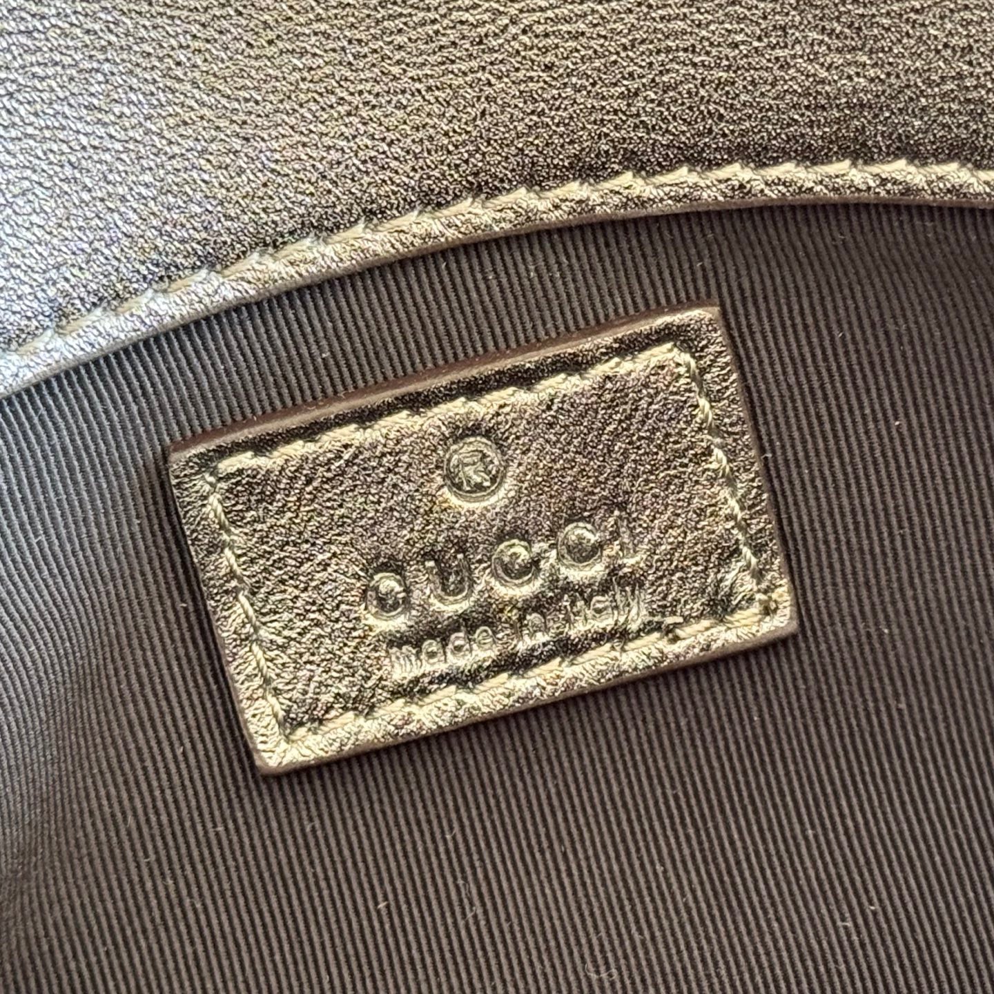 GUCCI 26S  MARMONT BAG 16 IN WARM GRAY BROWN LAMBSKIN