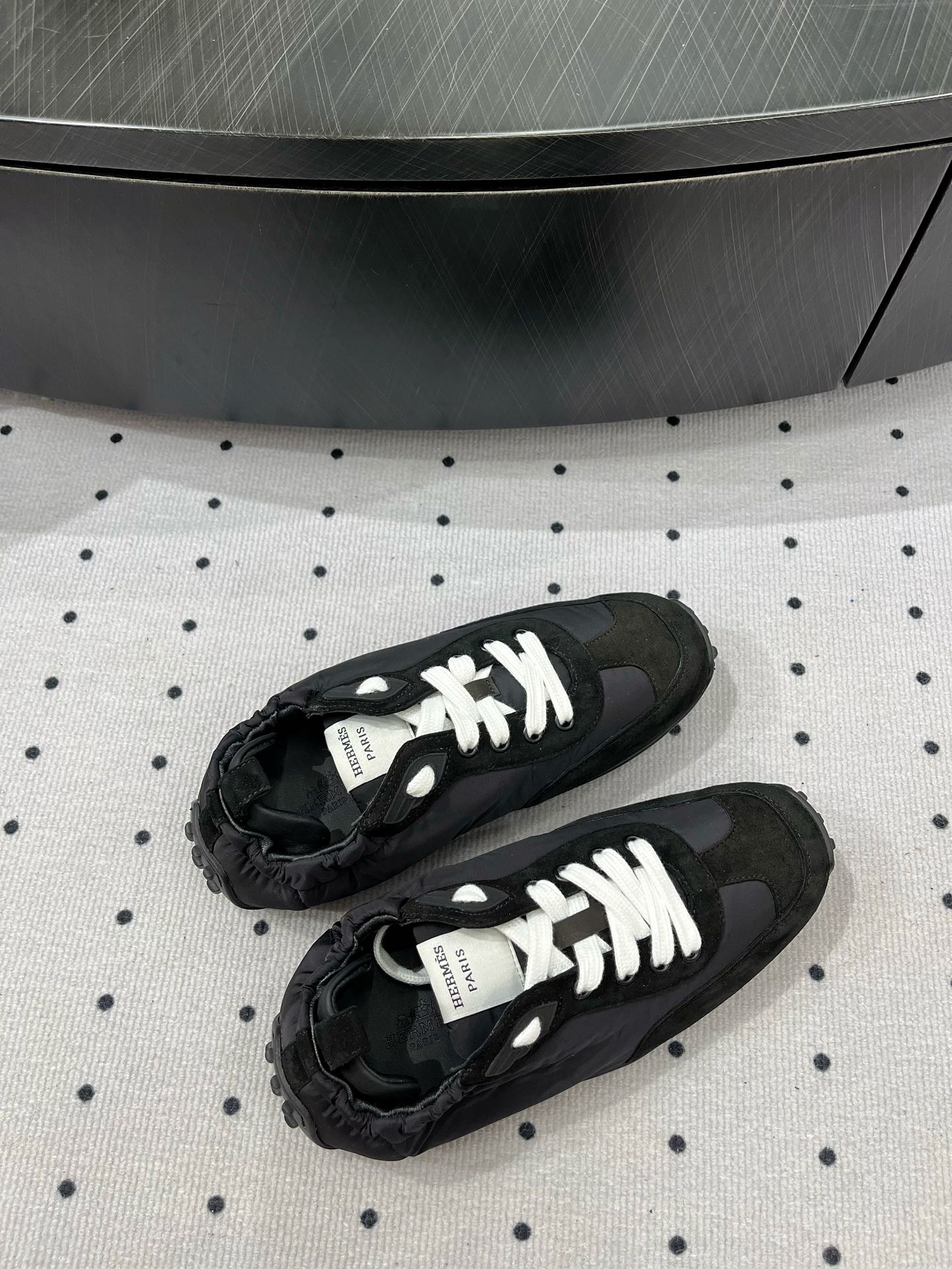 HERMES TRAIL SNEAKER IN BLACK SUEDE