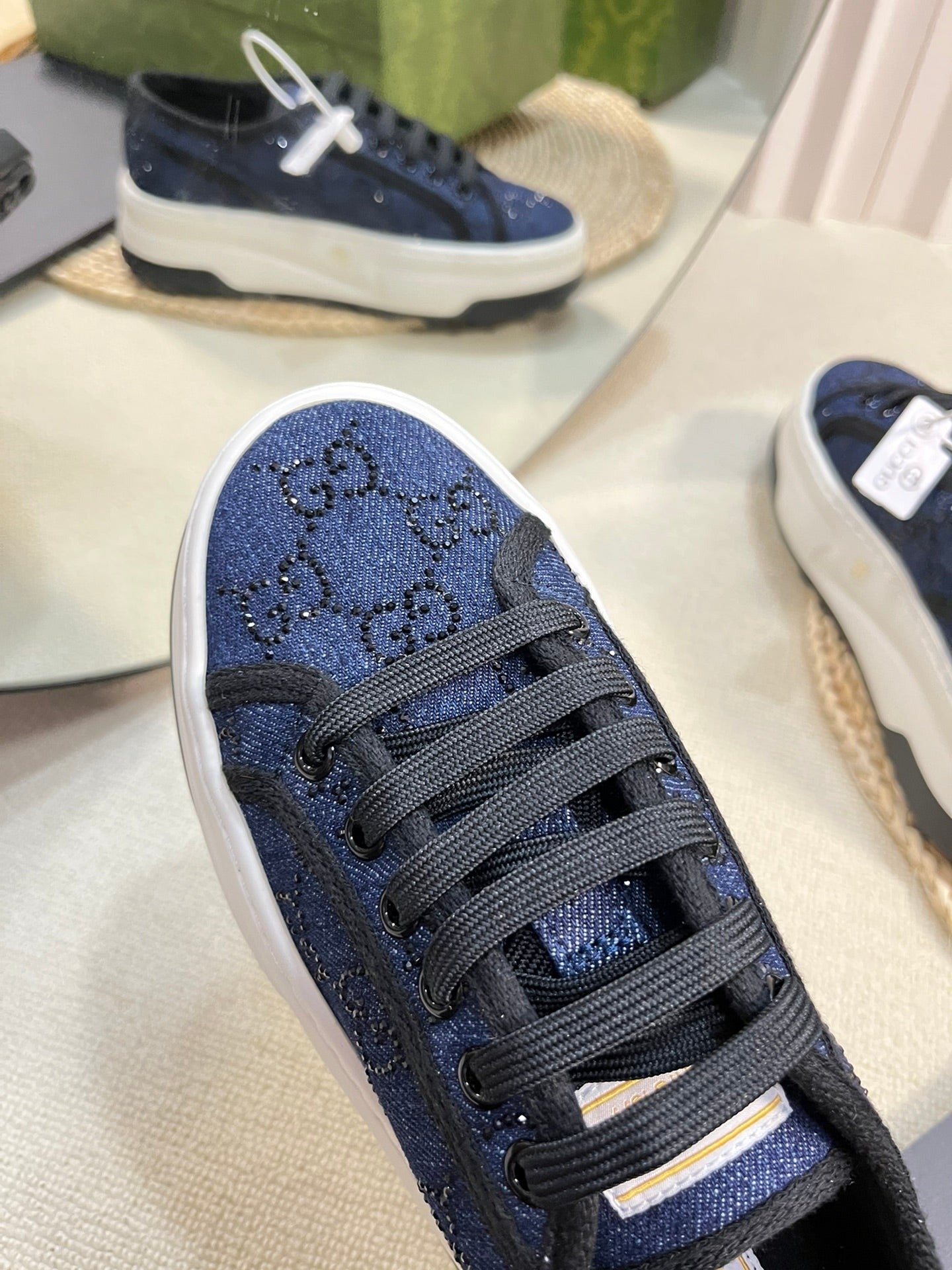 GUCCI Sneaker Tennis 1977 Trainer Oxford Blue Black