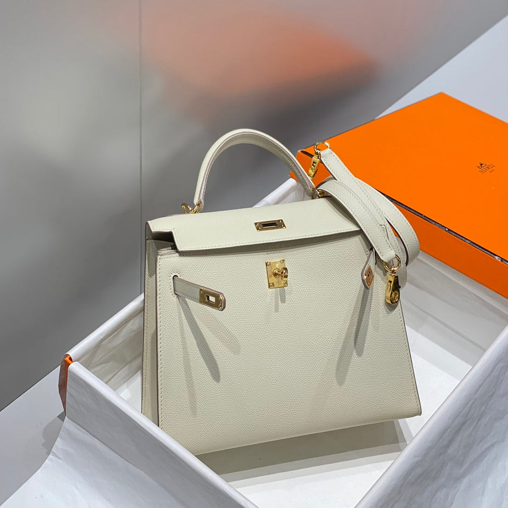 HERMES KELLY 25CM IN NATA EPSOM CALFSKIN GOLD HARDWARE