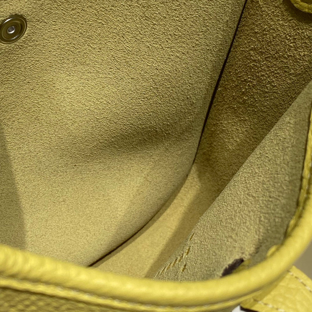 HERMES MINI NEO 18 EVELYNE BAG IN BUMBLEBEE YELLOW GRAINED CALFSKIN