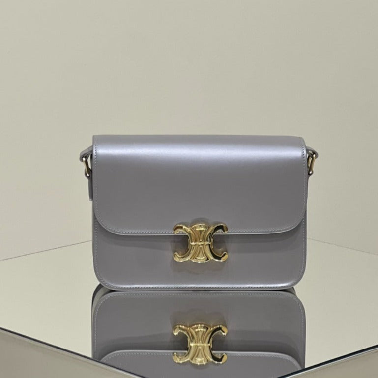CELINE MINI CLAUDE 22 SHINY CALFSKIN SILVER