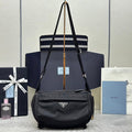 PRADA SHOULDER BAG 27 IN BLACK RE-NYLON TRIANGLE LOGO