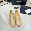 CHANEL BALLET FLAT 10 MM IN BEIGE RAFFIA