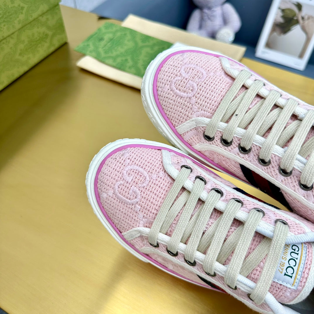 GUCCI TENNIS 1977 TRAINER LIGHT PINK CANVAS