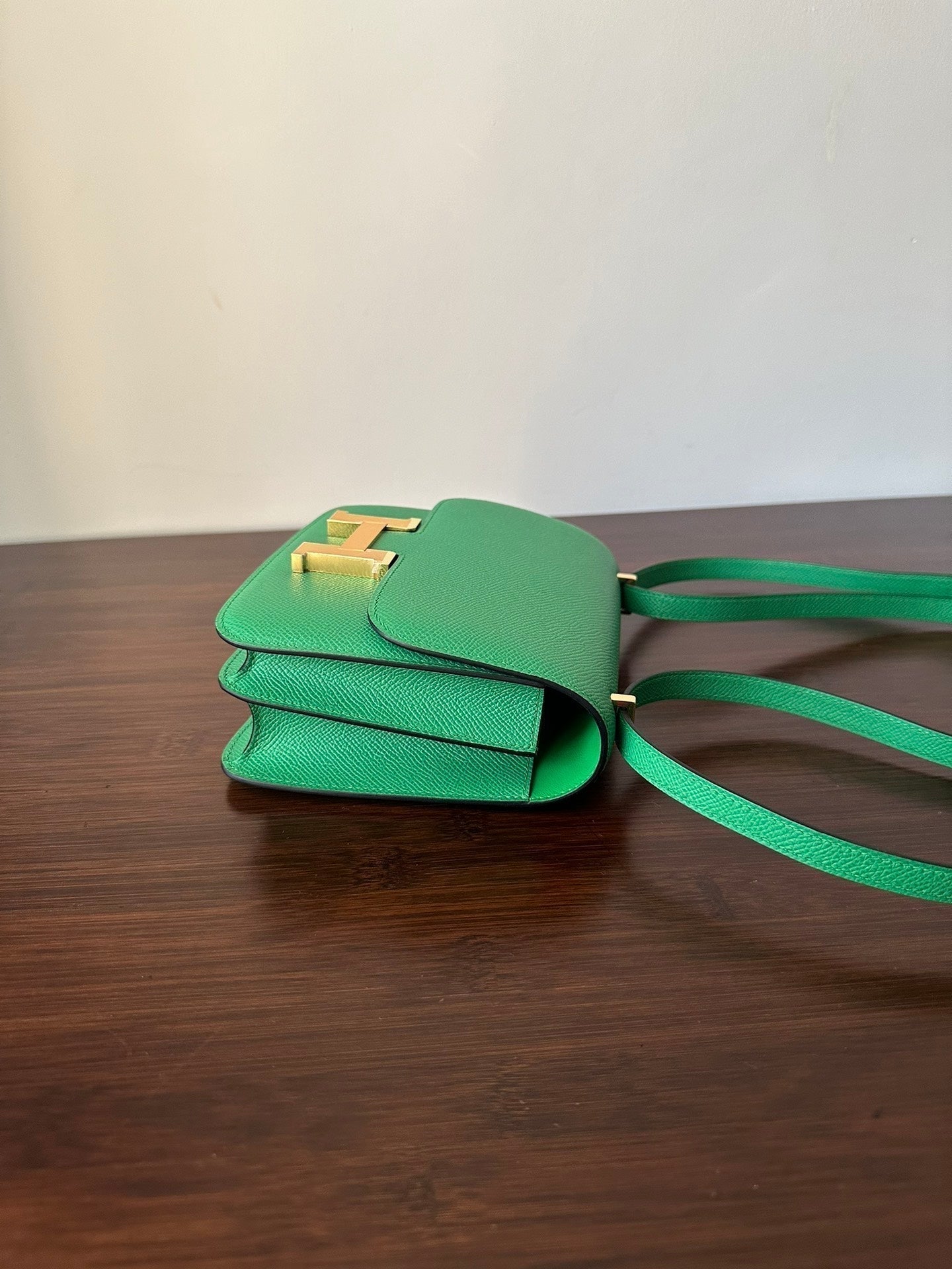 HERMES CONSTANCE 18 GREEN EPSOM GOLD HARDWARE
