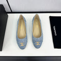 CHANEL ballet flat light blue denim 166814