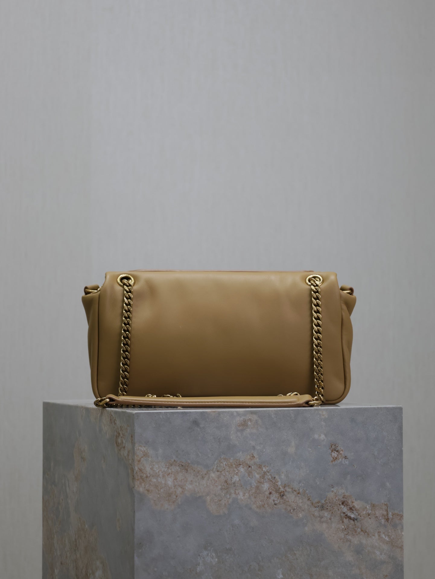YSL 25S CALYPSO HANDBAG 26 IN LIGHT BROWN LAMBSKIN GOLD HARDWARE