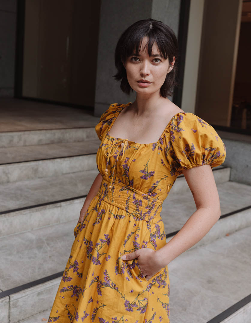 Keira Dress Scalavender in Linen