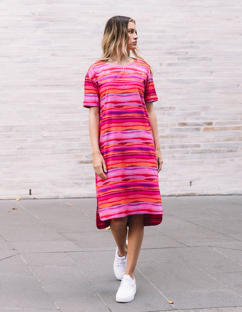 Madeleine Dress Sunset Tide in Organic Cotton