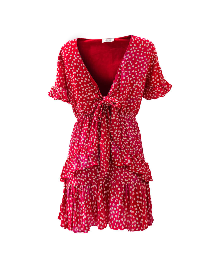 Ellen Dress Dotty Red in Modal