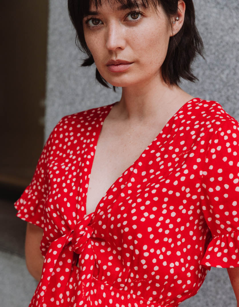Ellen Dress Dotty Red in Modal