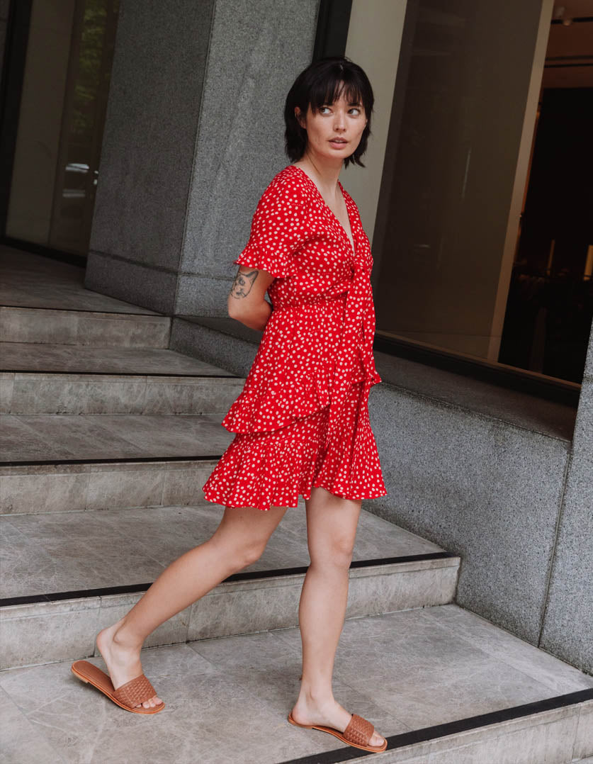 Ellen Dress Dotty Red in Modal