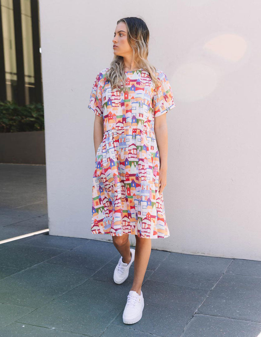 Dorothy Dress Urban Scapes in Linen